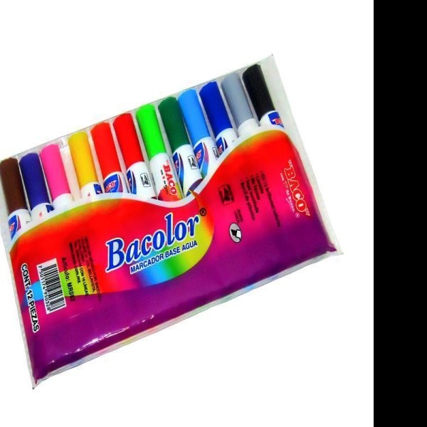 MARCADOR AGUA GRUESO ESTUCHE C12 BACOLOR